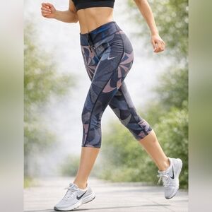 Nike Dri-FIT 3/4 Leggings - Black, Pink, Blue